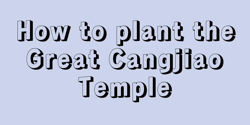 How to plant the Great Cangjiao Temple