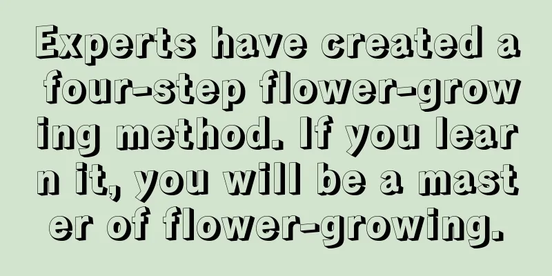 Experts have created a four-step flower-growing method. If you learn it, you will be a master of flower-growing.