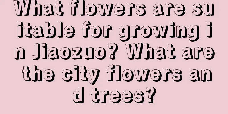 What flowers are suitable for growing in Jiaozuo? What are the city flowers and trees?