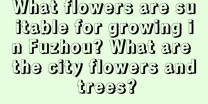 What flowers are suitable for growing in Fuzhou? What are the city flowers and trees?