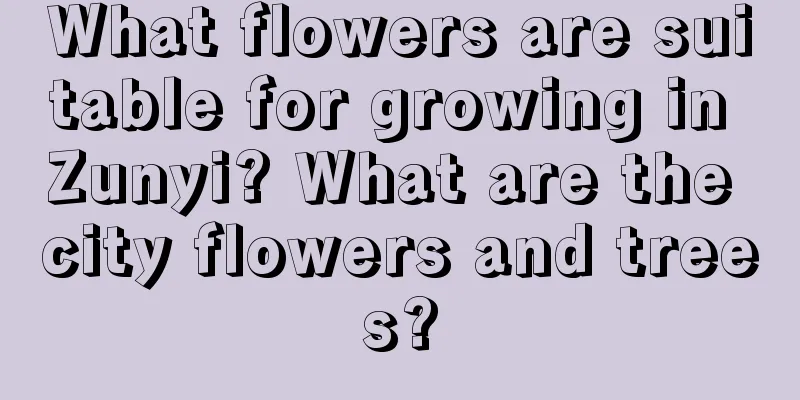 What flowers are suitable for growing in Zunyi? What are the city flowers and trees?