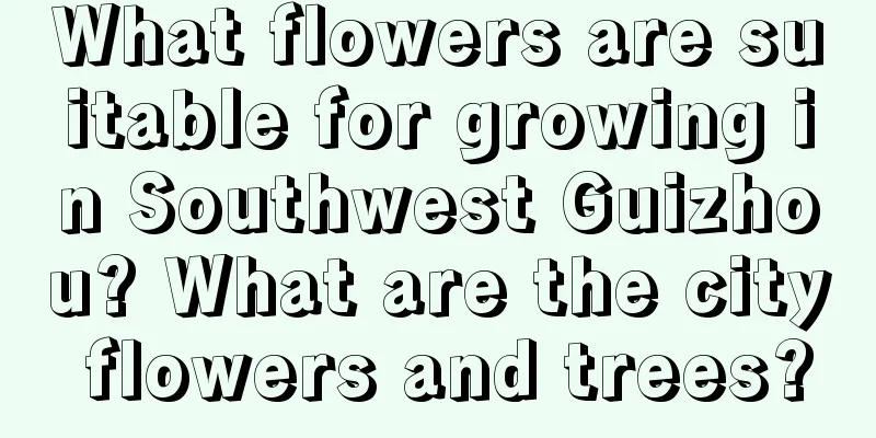 What flowers are suitable for growing in Southwest Guizhou? What are the city flowers and trees?