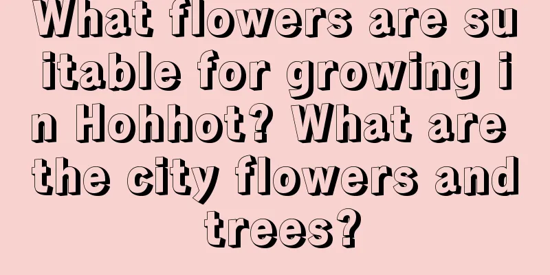 What flowers are suitable for growing in Hohhot? What are the city flowers and trees?