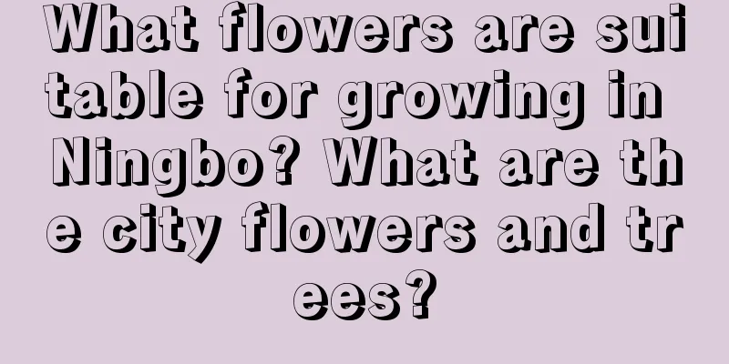 What flowers are suitable for growing in Ningbo? What are the city flowers and trees?