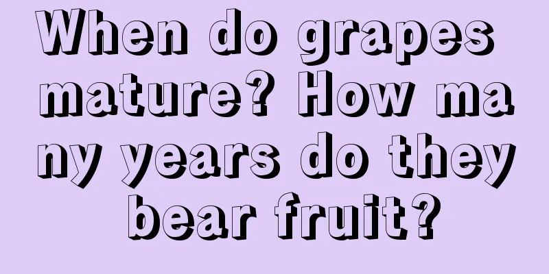 When do grapes mature? How many years do they bear fruit?