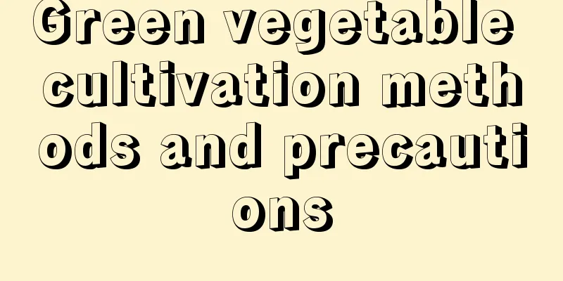 Green vegetable cultivation methods and precautions