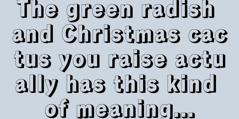 The green radish and Christmas cactus you raise actually has this kind of meaning...