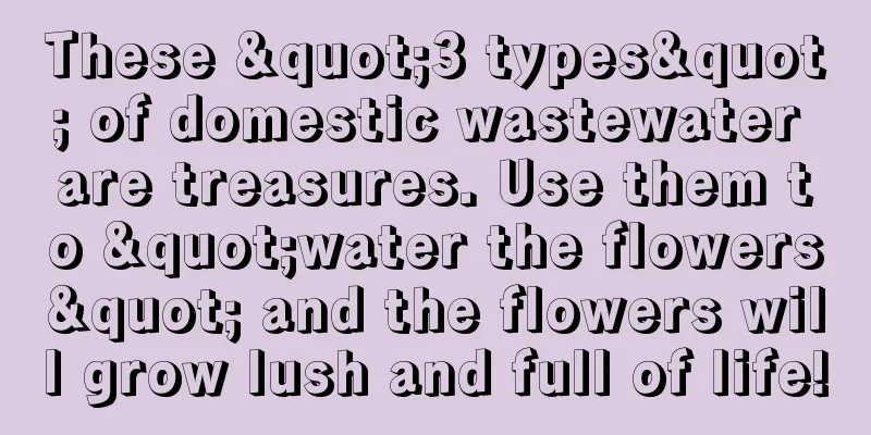 These "3 types" of domestic wastewater are treasures. Use them to "water the flowers" and the flowers will grow lush and full of life!