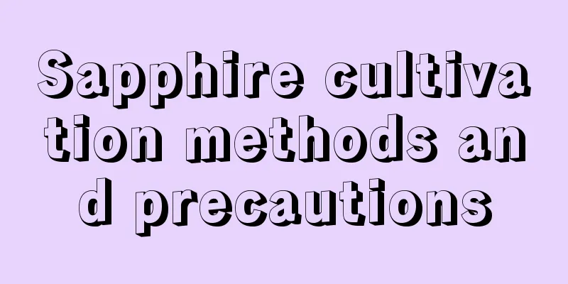 Sapphire cultivation methods and precautions