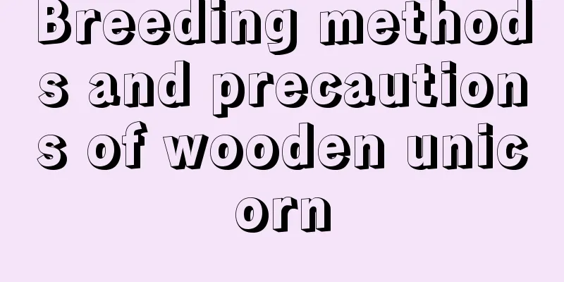 Breeding methods and precautions of wooden unicorn