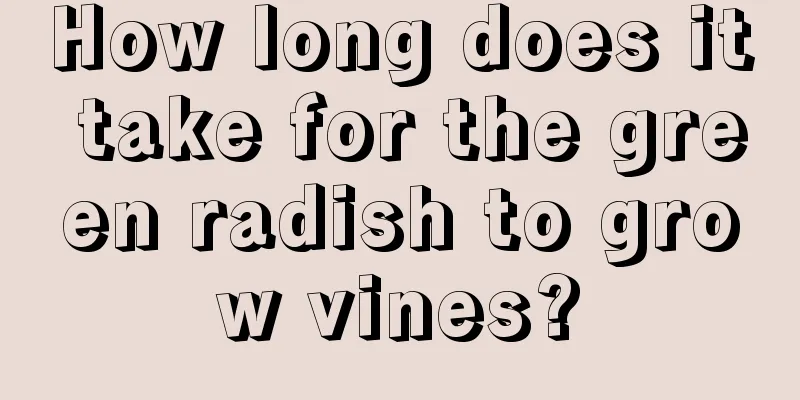 How long does it take for the green radish to grow vines?