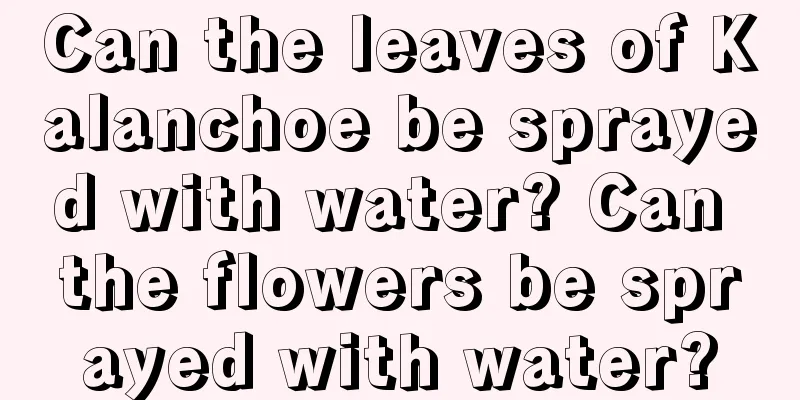 Can the leaves of Kalanchoe be sprayed with water? Can the flowers be sprayed with water?