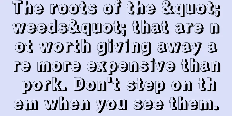 The roots of the "weeds" that are not worth giving away are more expensive than pork. Don't step on them when you see them.