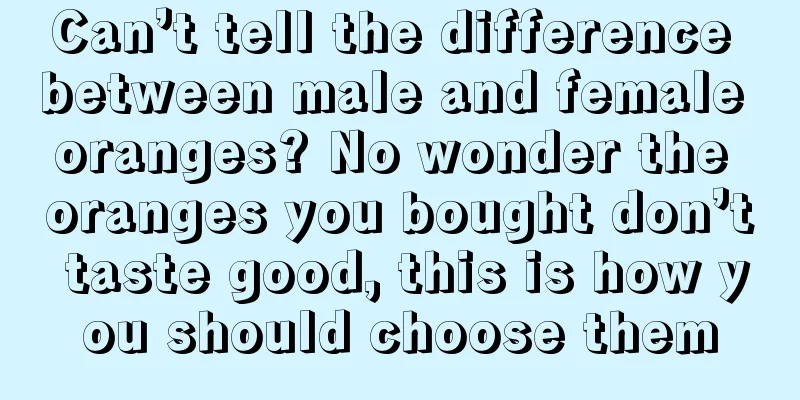 Can’t tell the difference between male and female oranges? No wonder the oranges you bought don’t taste good, this is how you should choose them