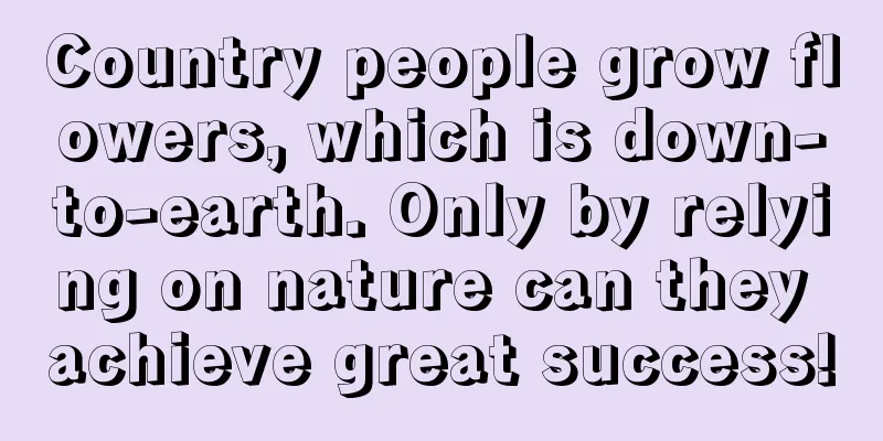 Country people grow flowers, which is down-to-earth. Only by relying on nature can they achieve great success!