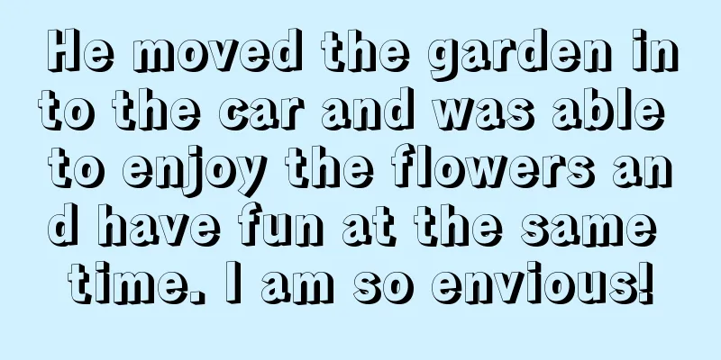 He moved the garden into the car and was able to enjoy the flowers and have fun at the same time. I am so envious!