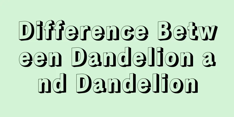 Difference Between Dandelion and Dandelion