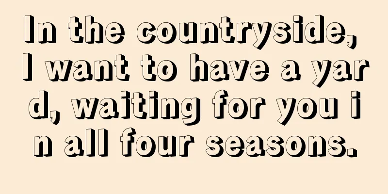 In the countryside, I want to have a yard, waiting for you in all four seasons.