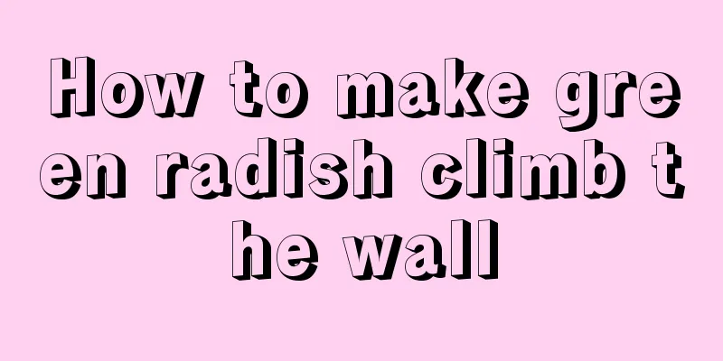 How to make green radish climb the wall