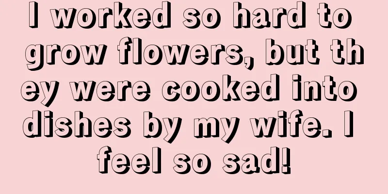 I worked so hard to grow flowers, but they were cooked into dishes by my wife. I feel so sad!