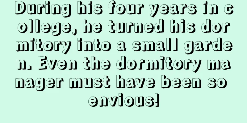 During his four years in college, he turned his dormitory into a small garden. Even the dormitory manager must have been so envious!