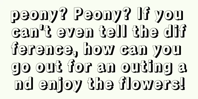 peony? Peony? If you can't even tell the difference, how can you go out for an outing and enjoy the flowers!