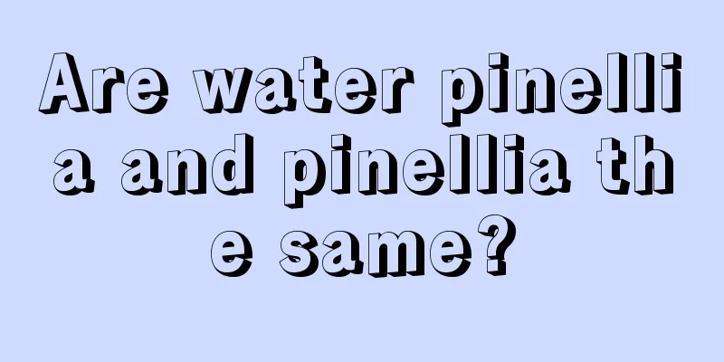 Are water pinellia and pinellia the same?