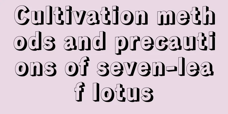 Cultivation methods and precautions of seven-leaf lotus