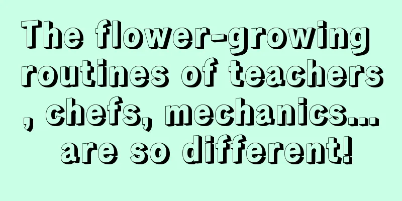 The flower-growing routines of teachers, chefs, mechanics... are so different!