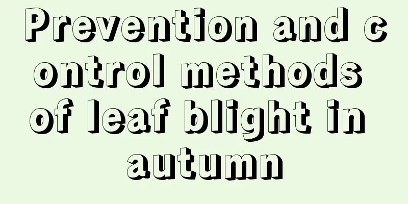 Prevention and control methods of leaf blight in autumn