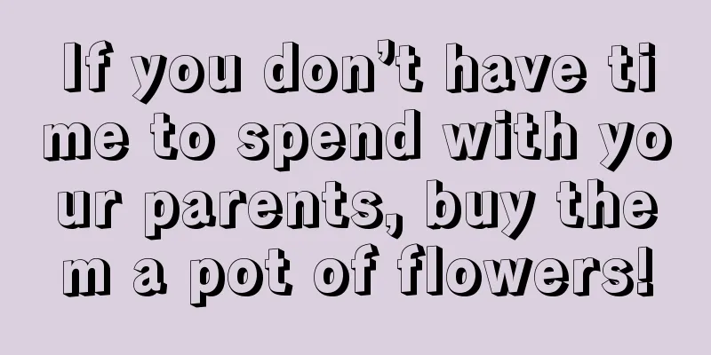 If you don’t have time to spend with your parents, buy them a pot of flowers!