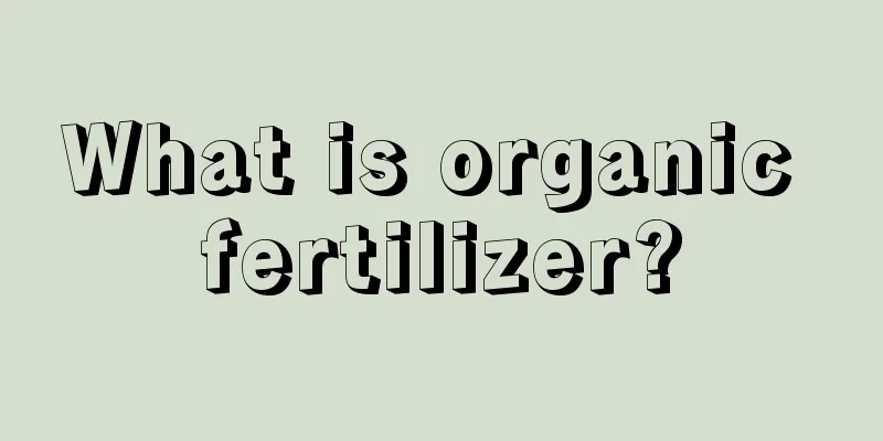 What is organic fertilizer?