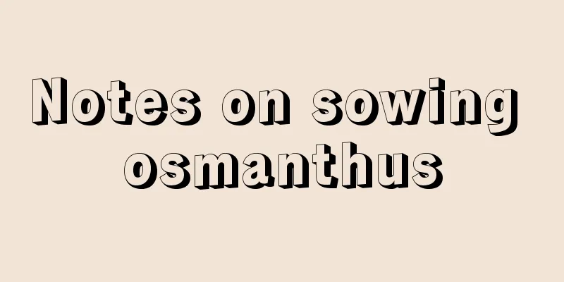 Notes on sowing osmanthus