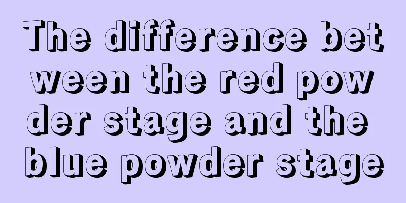 The difference between the red powder stage and the blue powder stage