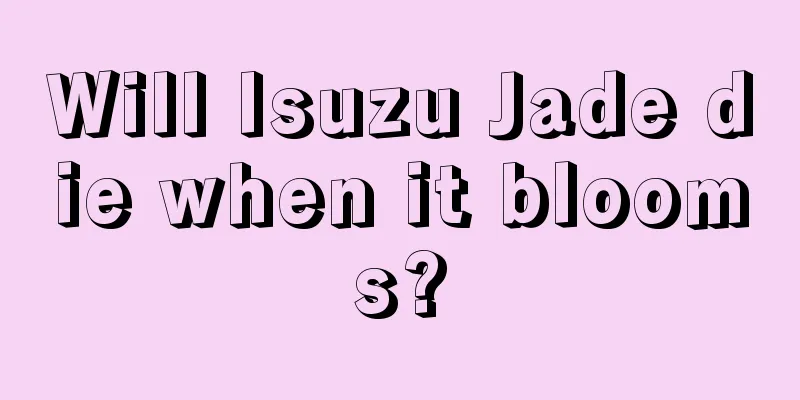 Will Isuzu Jade die when it blooms?