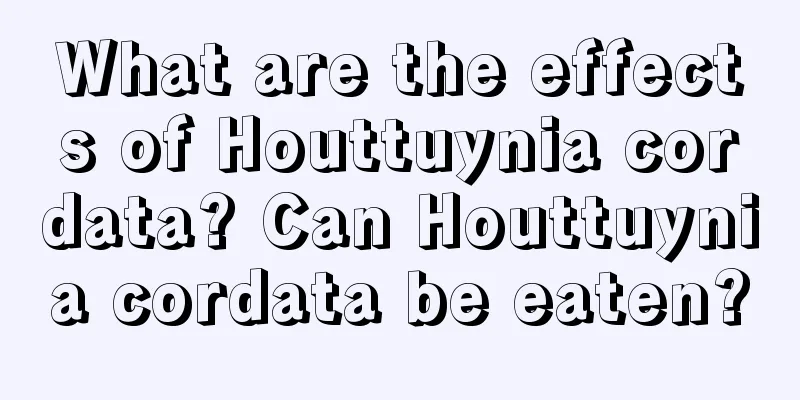 What are the effects of Houttuynia cordata? Can Houttuynia cordata be eaten?