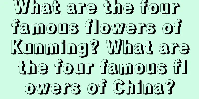 What are the four famous flowers of Kunming? What are the four famous flowers of China?