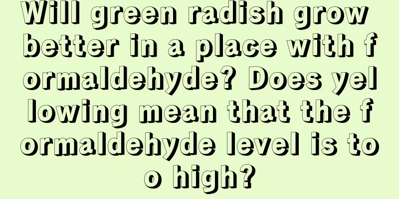 Will green radish grow better in a place with formaldehyde? Does yellowing mean that the formaldehyde level is too high?