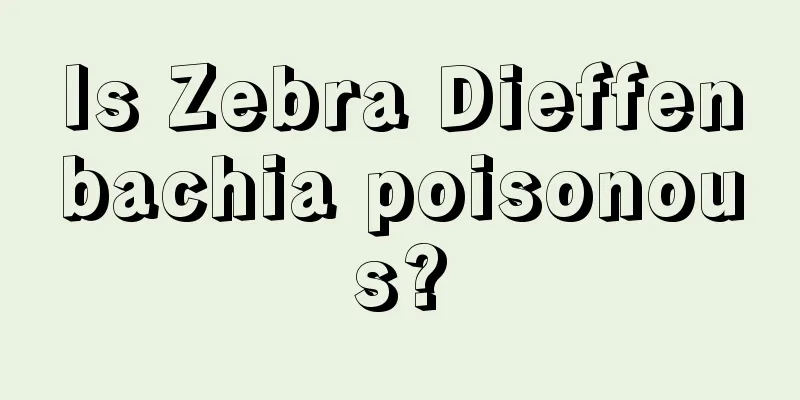 Is Zebra Dieffenbachia poisonous?