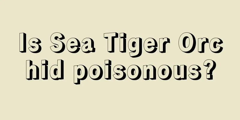 Is Sea Tiger Orchid poisonous?