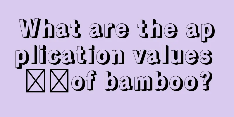 What are the application values ​​of bamboo?