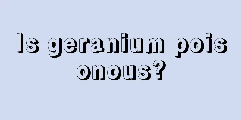 Is geranium poisonous?