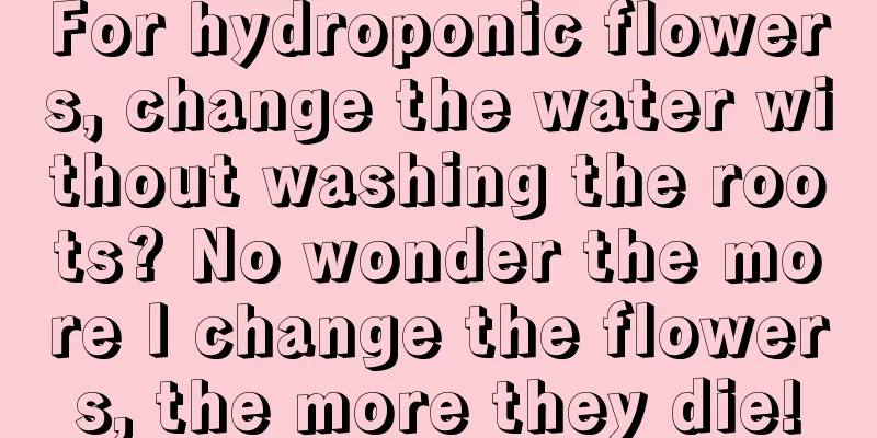 For hydroponic flowers, change the water without washing the roots? No wonder the more I change the flowers, the more they die!