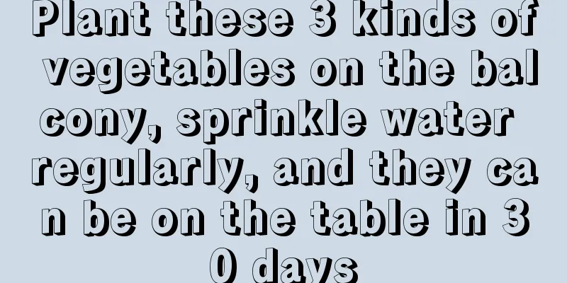 Plant these 3 kinds of vegetables on the balcony, sprinkle water regularly, and they can be on the table in 30 days