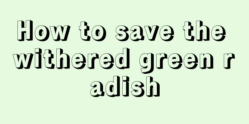 How to save the withered green radish