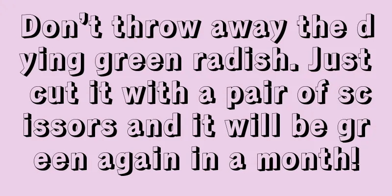 Don’t throw away the dying green radish. Just cut it with a pair of scissors and it will be green again in a month!