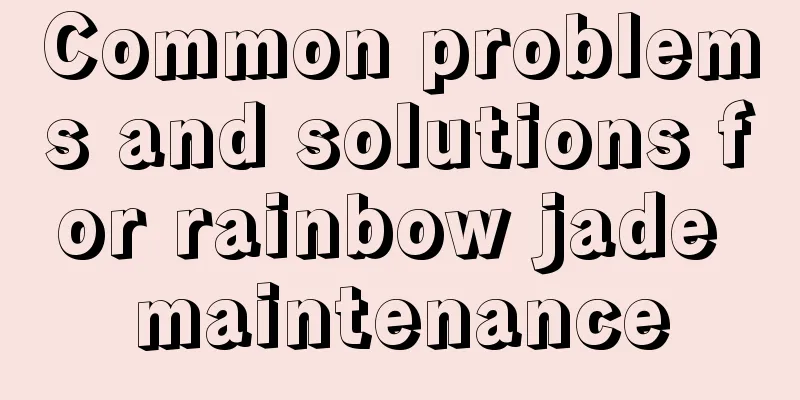 Common problems and solutions for rainbow jade maintenance