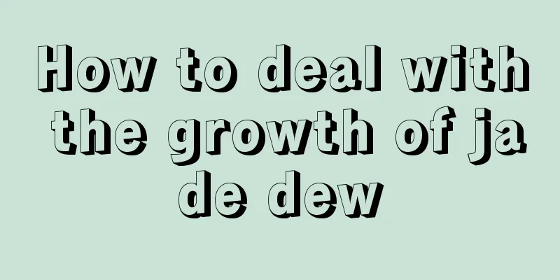 How to deal with the growth of jade dew